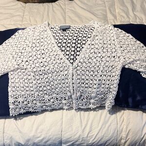 Rabbit Rabbit Rabbit White Crochet Cardigan